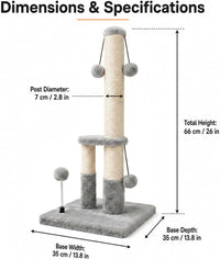 Dimaka Tall Cat Scratching Post - Grey - image 2