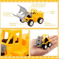 Sosation 72-piece mini construction party favor trucks with cranes, forklifts and excavators - view 15