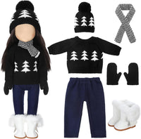 Bencailor Christmas doll clothes for 18 inch dolls in red and white cowgirl style with hat and boots - view 5