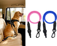 Dog Seat Belt for Car, Durable Rope Dog Car Harness for Vehicle – Essentials for Dogs - Blue, Pink / 2 Packs