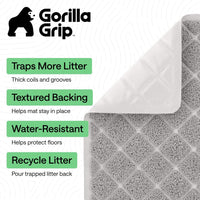 GORILLA GRIP Cat Litter Mat, Coiled Mesh Trapping Mats - Large (35" x 23") / Light Gray - image 2