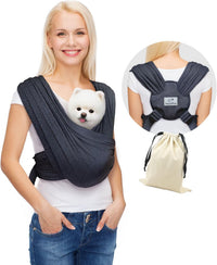 Small Dog Sling Carrier, Hands-Free - Charcoal Black / Regular