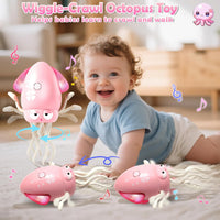 Pbooo Crawling Crab Baby Toy - Light Pink Octopus - image 3