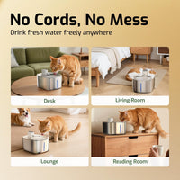 Wireless Cat Water Fountain Filter - White Cat Fountain+5 Set Filters - image 3