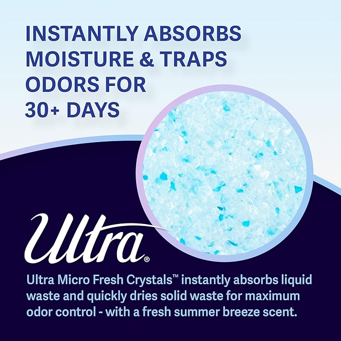 Ultra Fresh Scented Micro Crystals Premium Cat Litter - 99.9% Dust Free, Soft on Paws - 5 Lbs.