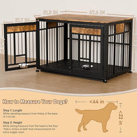 48 Inch Heavy Duty Dog Crate Furniture for Large Dogs, Decorative Pet House End Table, Extra Large Wooden Cage Kennel Furniture Indoor
