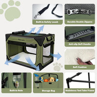 Collapsible Dog Crate for Large Dogs 36 Inch - Green / 36.0"L x 25.0"W x 25.0"H - image 2