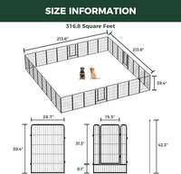 FXW Rollick Unleashed Dog Playpen for Indoor, Yard, RV Camping, 40 inch 32 Panels for Medium and Large Dogs, Black│Patented
