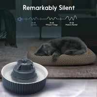 Lawfery Ceramic Cat Water Fountain - Grey - image 2