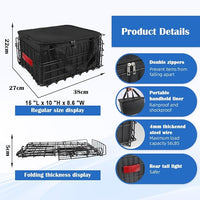 Bike Basket Rear, Folding Bicycle Basket with Removable Waterproof Liner Bag, Rear Bike Cargo Rack, Bike Accessories Frame Basket for Adult Women Men Carrying Dogs,Pet,Grocery,Quick Release Design