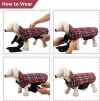Winter Dog Jackets, Reversible Dog Coat with Leash Hole - Red / XL - image 4