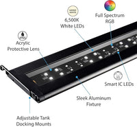 Current USA 36-48" Inch Satellite Freshwater LED Plus Full Spectrum RGB+W Light for Aquariums | Wireless 24 Hour Remote Control Fish Tank Lighting (4507)
