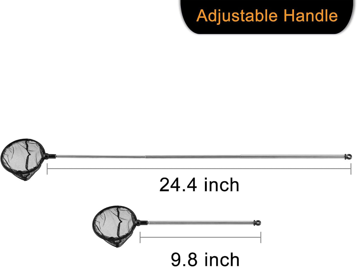 Aquarium Telescopic Fish Net w/Extendable Handle Soft Mesh 3.5" – Essentials for Fish - image 3