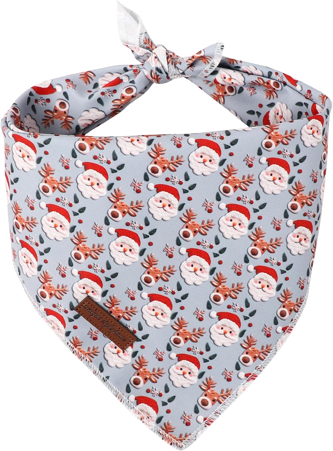Dog Bandanas 1PC Washable Cotton Triangle Dog Scarfs for Small Medium - Large / Elk Old Man