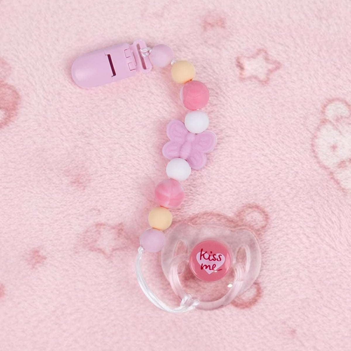 Aori pink magnetic pacifier and clip for reborn baby dolls - view 10