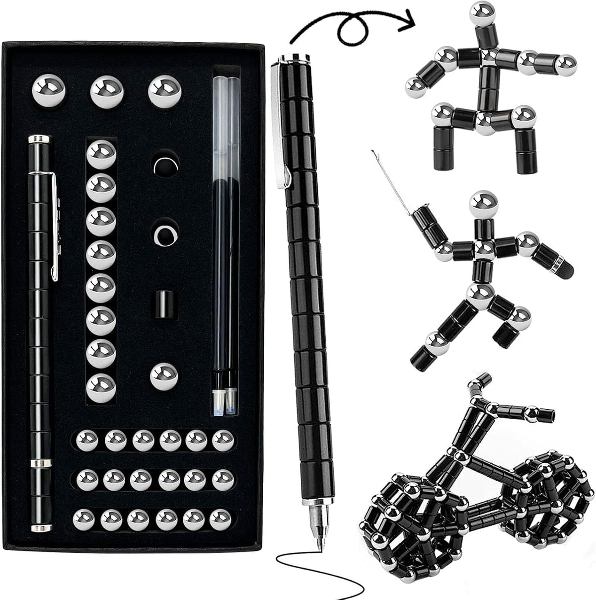 Fidget Gel Pen Gifts for Teens - Black