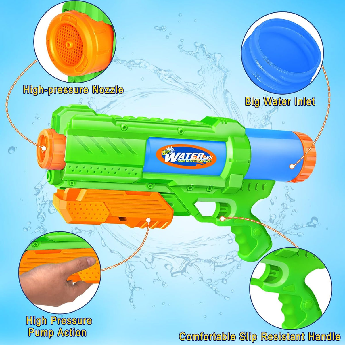 Super Water Gun for Kids Adults: 2 Pack - Green Green - image 4