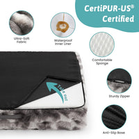 COZY KISS Orthopedic Large Dog Bed, Washable Pet Bed – Essentials for Dogs - L (36x27x6.5 inch) / Tie-dye Grey - image 3