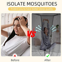 4 Corners Mosquito Net for Mosquiteros para Camas Bed Canopies Netting Bed Drapes Rectangular Mosquito Mesh for Camping Home Outdoor Travel(Black,L79 X W47 X H59 Inch,Opening)