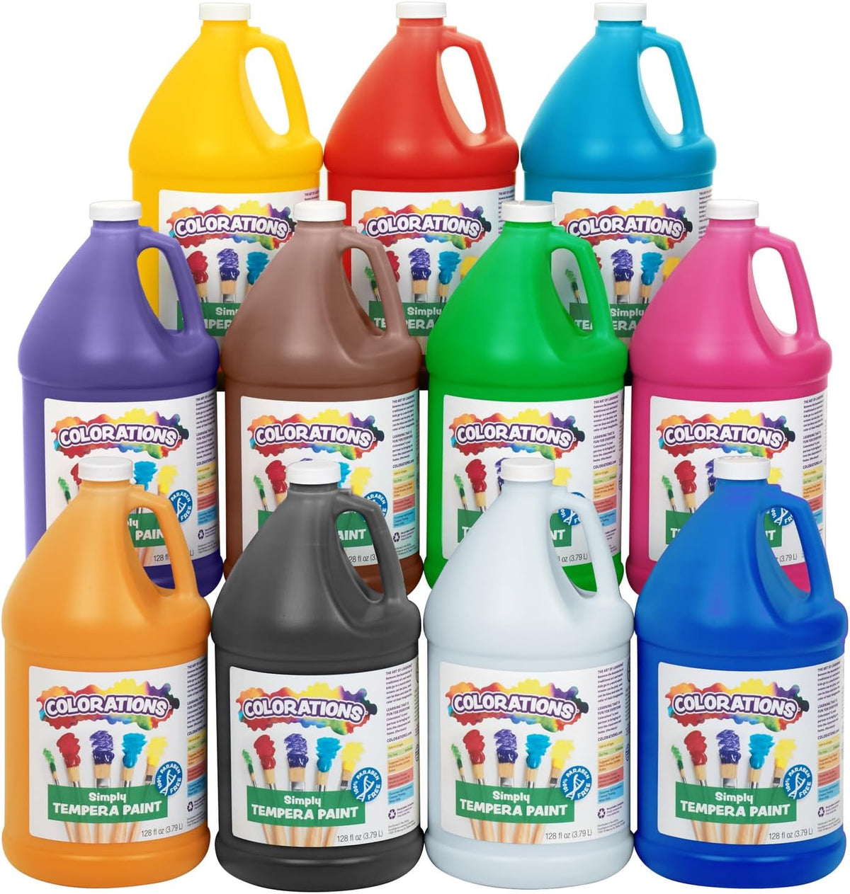 Colorations paraben-free orange tempera paint for kids, 1 gallon container - view 5