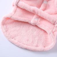 Pet Bathrobe Dog Pajama, Thickened Hooded - Pink / Medium - image 3