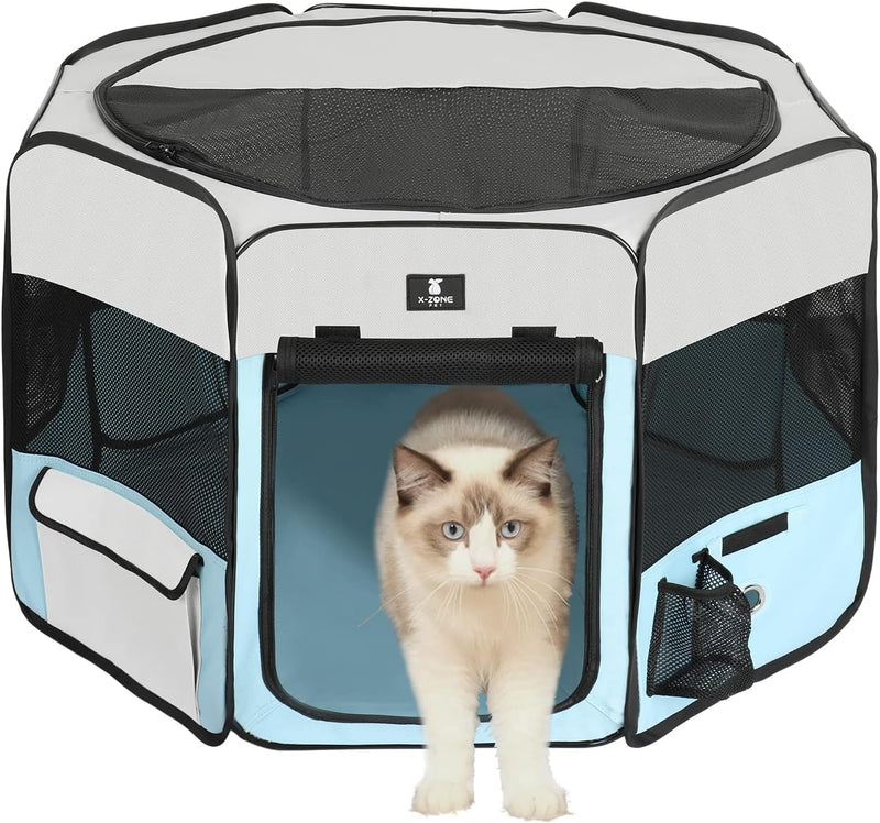 X-ZONE PET Foldable Dog Playpen - Small / Blue