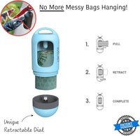SVD.PET Dog Poop Bag Dispenser, Waste Bag Retractable, Black – Essentials for Dogs - 1-Pack -Columbia Blue - image 2