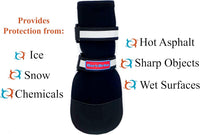 All Weather Neoprene Paw Protector Dog Boots with Reflective Straps - Black / Large - image 3