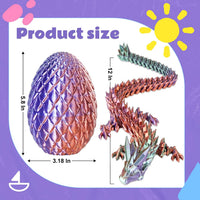 Small Dragon Eggs with Dragon Inside - Gradient Blue-green-brown / M (H:5.8 inches) - image 3