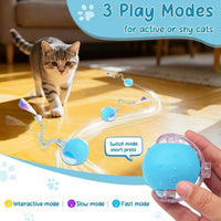 Interactive Automatic Cat Toy Ball-USB Rechargeable,Motion Activated - Blue - image 4