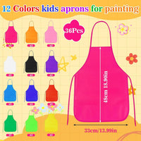 PLULON kids painting aprons in 12 bright colors with ties - view 21