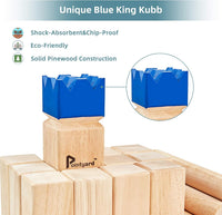Kubb Yard Game Set Solid Wooden Viking Chess Outdoor Toss Game – Fun for Kids & Family - Blue / 3 Inches Kubb - image 4