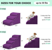 4 Step Dog Stairs Pet Ramp for High Beds, Sofas and Cars – Essentials for Dogs - Purple / 4.0 / 4-Step 20"H - image 3