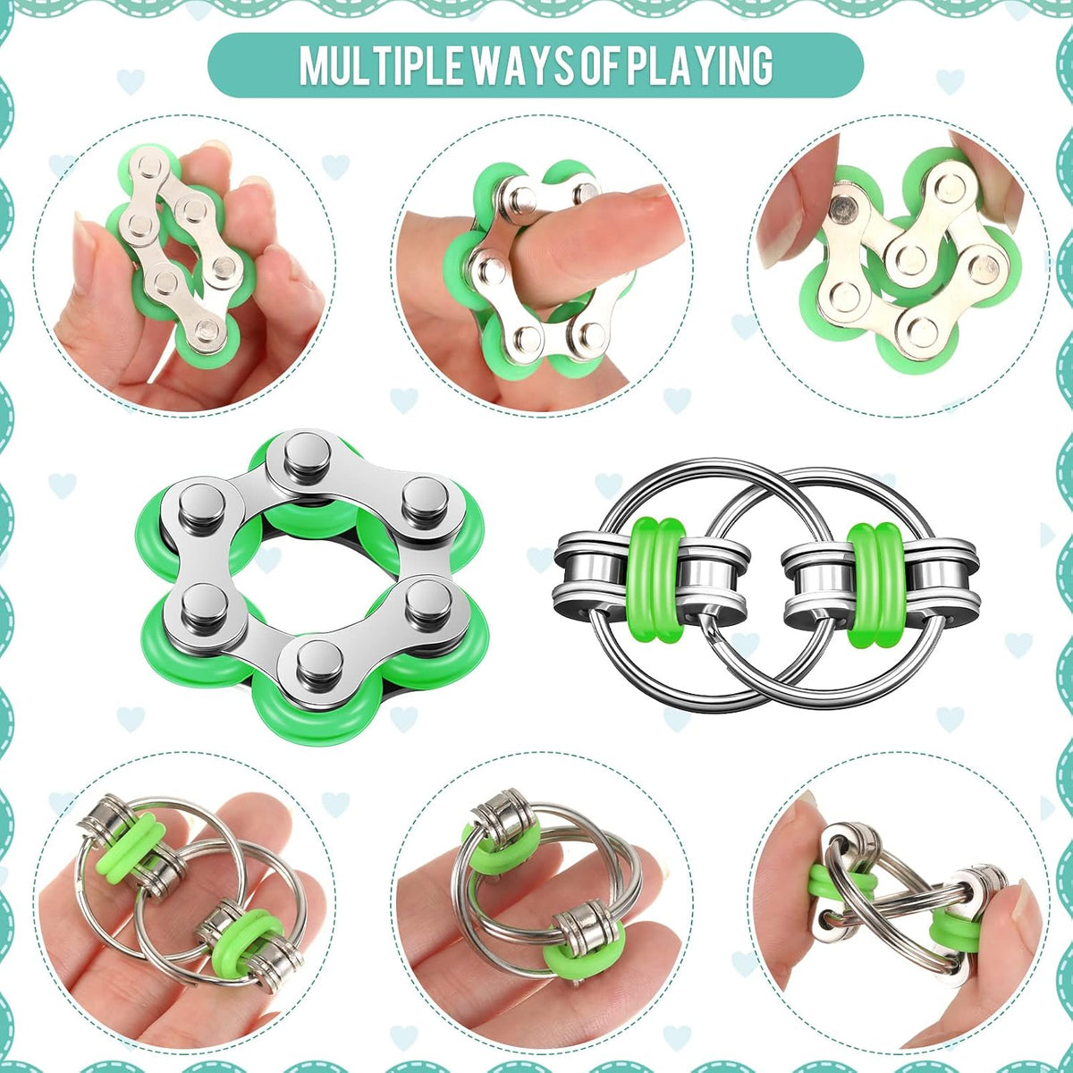 Gejoy 3 Pcs Fidget Toys Adults Set Silent - Black and Green - image 4
