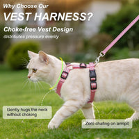 Cat Harness and Leash Set, Escape Proof and Adjustable - Pink / M (Chest: 12 - 19") - image 2