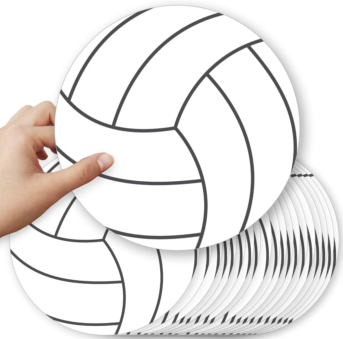 Big Dot of Happiness volleyball party decorations, 20 double-sided cardstock cutouts