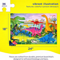 Crocodile Creek 36-Piece Jigsaw Floor Puzzle - Dino Land - image 4