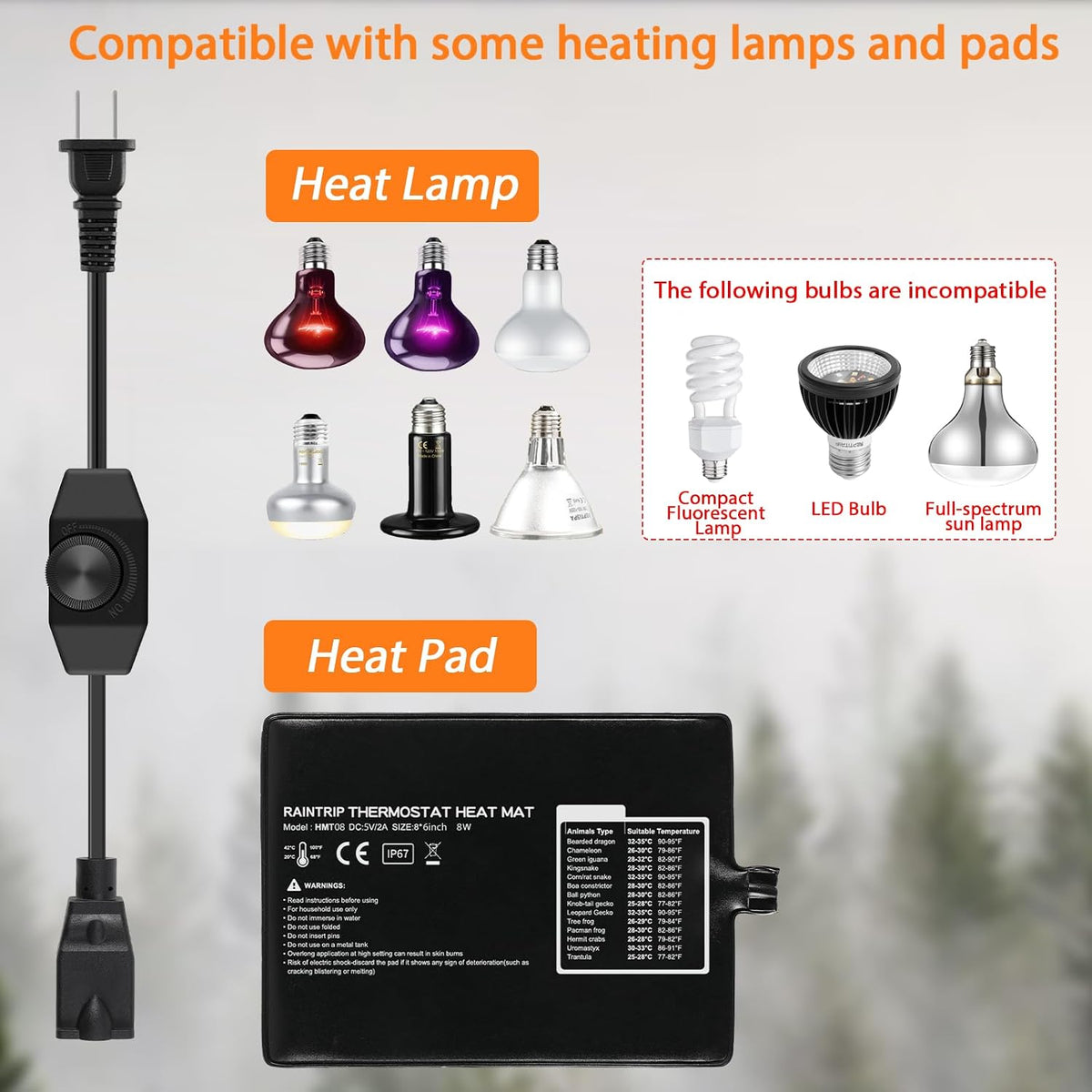 2 Pack Reptile Dimming Thermostat, Knob Dimmer, Max 200W – Essentials for Reptiles And Amphibians - image 3