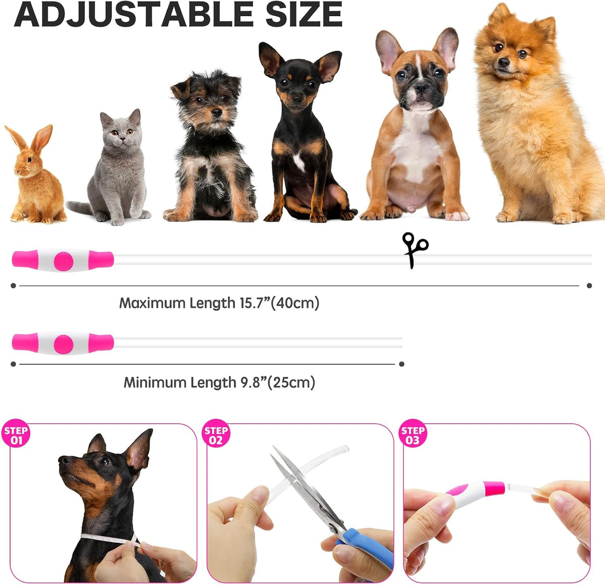 Light Up Dog Collar – Essentials for Dogs - XS-Pink (40cm) - image 4