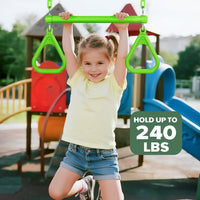 LadyRosian trapeze swing bar with plastic gym rings and two 47 inch hanging chains - view 17