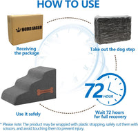 Dog Stairs 4 Steps for Small Dogs and Cats to Get on High Beds - Dark Grey / 3.0 / 23.6"D x 15.7"W x 15.7"H - image 4