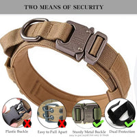 Tactical Dog Collar Adjustable Military Nylon Dog Collar with Control - Large (Pack of 1) / Brown - image 3