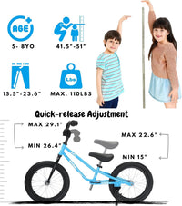 bicystar 16-inch balance bike for kids with BMX-style frame and air tires - view 5