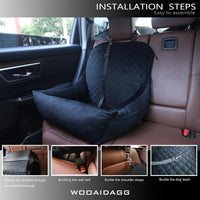 WOOAIDAGG Dog Car Seat for Small Dogs, Ultra-Soft Fabric - Black - image 4