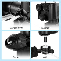 OiiBO 11W Aquarium Internal Filter, 317 GPH Fish Tank With Adjustable Aeration System, 360 Wave-Maker Submersible for 10-50 Gallon Tank - Black