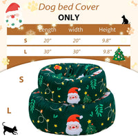 Round Dog Bed Cover Washable Elastic Edged 30×9.8 Inch – Essentials for Dogs - 30*30*9.8 Inch / Christmas BL - image 4