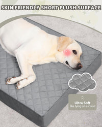 Orthopedic XL Dog Beds Large Sized with Washable Cover, 41x27 - 47.0"L x 29.0"W x 4.0"Th / Dark Gray - image 2