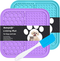 MateeyLife Lick Mat for Dogs & Cats - Purple&Cyan / 6"x6"