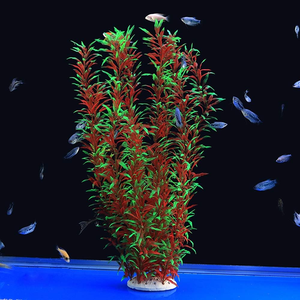 ALEGI Large Aquarium Artificial Plants, Red & Green - 21inchRed&Green