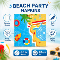 40 Pcs Basketball Plates and Napkins Set - Beach - image 4